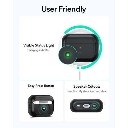 ESR AirPods 第4世代 AirPods Pro3/2 ケース カバー MagSafe対応 AirPods Pro 第3世代/第2世代/第1世代 HaloLock付き 強力な落下防止