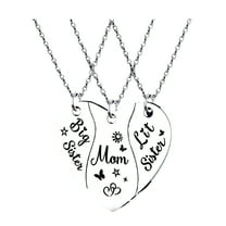 DESIGNICE 3 Pieces Mother/Daughter Necklaces Stainless Matching Heart Shape Necklace Set Gifts for Mom and Daughter