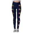 thumbnail image 3 of Leggings de yoga de cintura alta para mujer con estampado navideño, mallas de control, pantalones deportivos elásticos para entrenamiento atlético, cómodos, suaves, transpirables y a la moda., 3 of 4