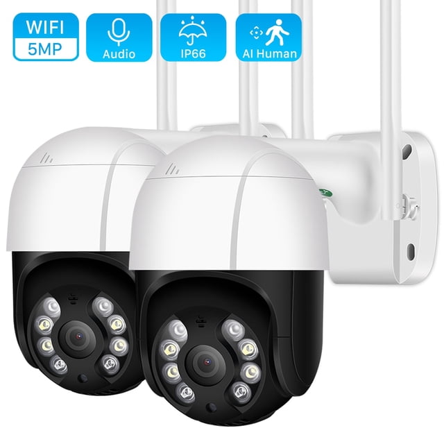 Cámara IP de detección humana para exteriores, videocámara PTZ de 5MP, 2MP, IA, 1080P, Audio, Color, visión nocturna, videovigilancia CCTV