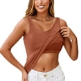 thumbnail image 2 of HOCIRET Tank Tops with Built in Bra for Women Adjustable Spaghetti Strap Cami Sleeveless Summer Tops Brown L, 2 of 5