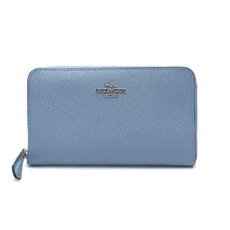 Coach Crossgrain Leather Medium Zip Around Wallet, Slate