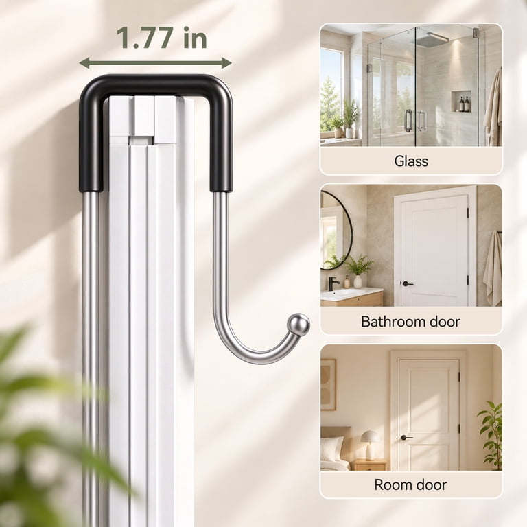 TINANA Over-The-Door Shower Caddy, Stainless Steel, Silver photo 5