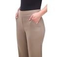 thumbnail image 4 of Rekkuna Women's Pull-On Wide Leg Super Stretch Comfort Pant with Pockets (X-Large, Dark Khaki), 4 of 6