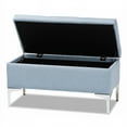 thumbnail image 6 of Bowery Hill Fabric Upholstered and Silver Finished Metal Storage Ottoman, 6 of 9