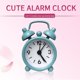 thumbnail image 4 of Mini lindo reloj despertador pequeño de metal creativo estudiante reloj electrónico alarma (3 piezas), 4 of 5