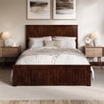 thumbnail image 2 of Naples Queen Wood Low Profile Platform Bed with Matching Footboard in Walnut, 2 of 13