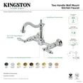 thumbnail image 7 of Kingston Brass KS1266AL Heritage Double-Handle Wall-Mount Bridge Kitchen Faucet, Polished Nickel, 7 of 7
