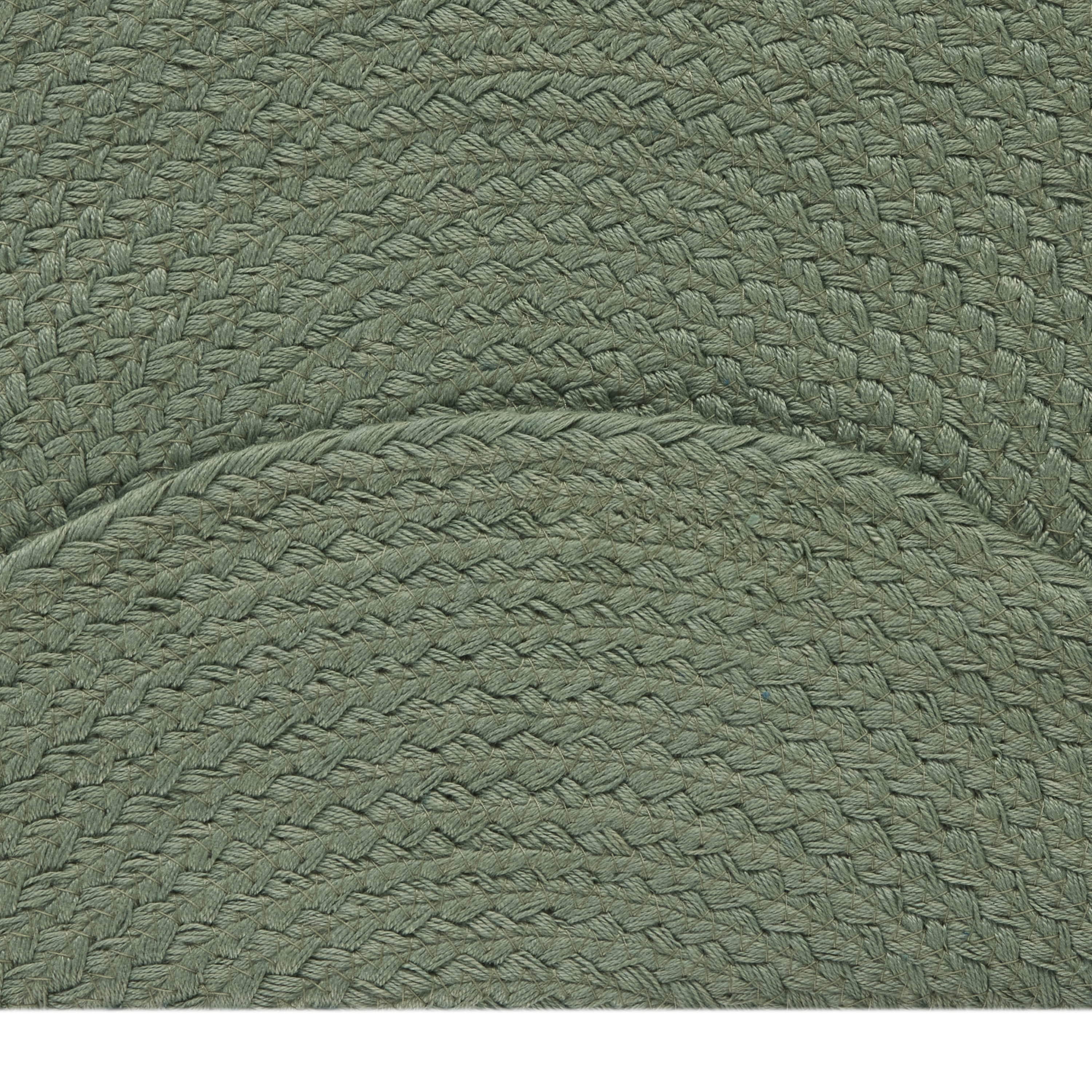 (4 pack) Mainstays Round Braided Placemat, Hedge Green, 14 in Diameter, Polyester