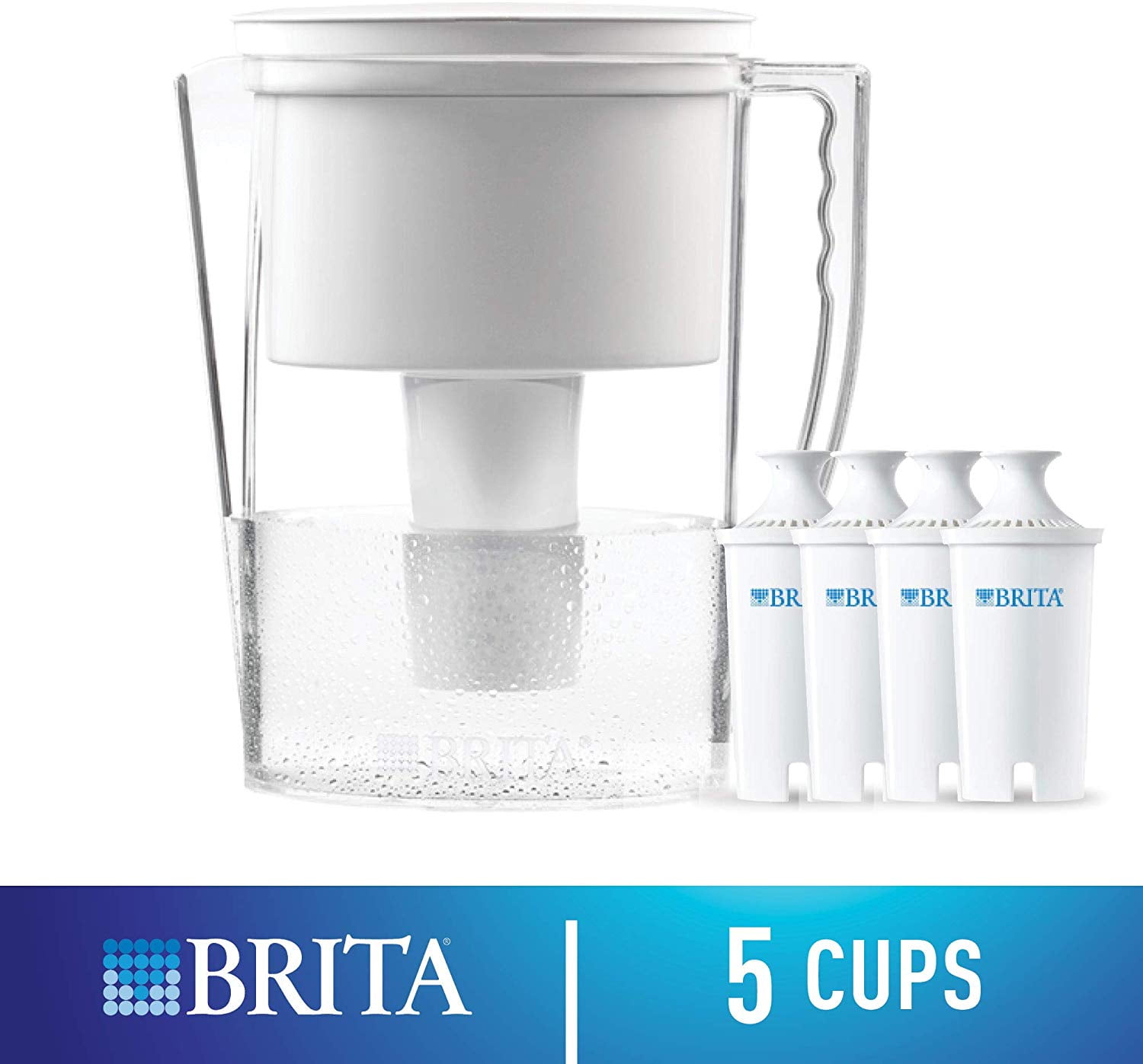 Brita 635407 Water Pitcher, 4 Filters