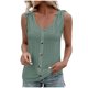 thumbnail image 2 of ICHUANYI Clearance Women's Summer Fashion U-Neck Tank Top Solid Casual Caverns Sleeveless Tank Top(Green, M) ICHUANYI WER2023081014459, 2 of 7