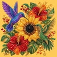 thumbnail image 6 of DIY Hummingbird Carrying Flowers Pearl Diamond Painting Art Kit with Frame | Pearl Beads Art Craft for Adults Beginner, Gemstone Diamond Dots Beads for Home Wall Decor (8*8inch), 6 of 6