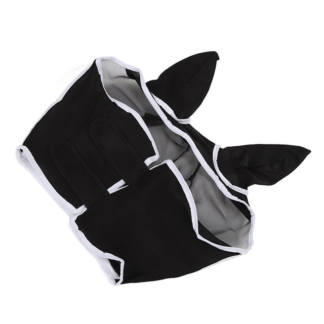 Horse Face Cover, Mesh Design Breathable Polyester Ears Horse Fly Adjustable Neck Strap With Hook And For Outdoor Black,Blue