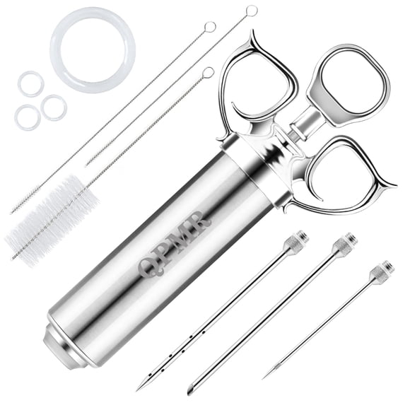 Kit de jeringas para inyectores de carne QPMR de acero inoxidable de gran capacidad, 60 ml