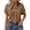 Brown, variant on Vinsonshop Women Button Down Shirt Dress Shirt Business Work Blouses Casual Clothes 2026 Collared Shirt Fashion Vacation Outfits High Low V Neck Summer Shirt Khaki L