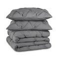 thumbnail image 3 of Bare Home Pintuck Down Alternative Comforter Set - 3-Pieces - All Seasons - King, Grey, 3 of 8