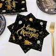 thumbnail image 4 of Hometravel New Year Paper Napkins, Black Gold Party Design, 20-Piece Disposable Tableware for Holiday Celebration and Event, 4 of 6