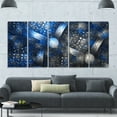 thumbnail image 5 of Designart 'Crystal Cell Dark Blue Steel Texture ' Abstract Wall Art Canvas, 5 of 5