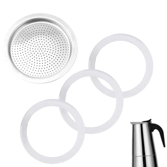 Multifunctional Espresso Pots Replacement Set Espresso Pots Replacement Silicone Rings Set with Filter And Gaskets Seals