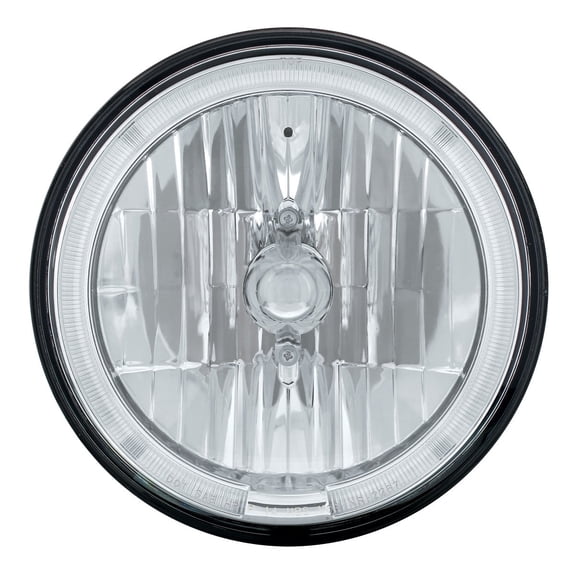 ULTRALIT - 7" Crystal Headlight With White LED Halo Ring