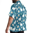 Big and Tall Hawaiian Shirts for Men Women，Spring Easter Rabbit Flower