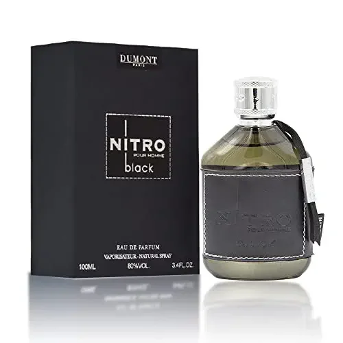 DUMONT - Nitro Black M 3.4 Eau De Perfum Body Spray (100 ml) - Men's Fragrances with Fruit, Woody & Floral Fragrance – Scented Perfume for Men, Him - Long Lasting Cologne with Masculine Scent