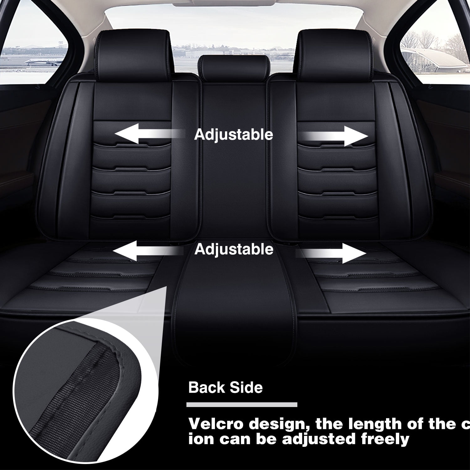 For Ford F150 2016-2023 F250 F350 Crew Cab Pickup Car Seat Covers PU Leather Car Seat Protector Full Set