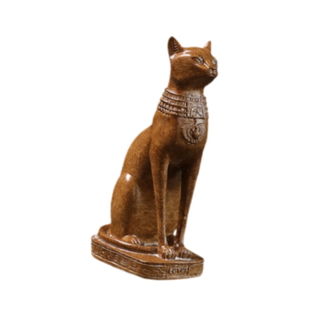 Figura decorativa de gato egipcio coleccionable para estantería, mesa de centro y hogar. S