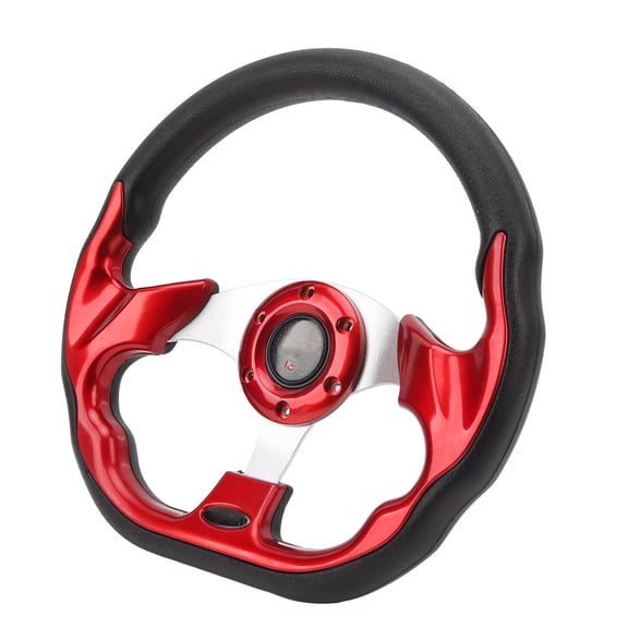 12.5 Inch Golf Cart Steering Wheel Universal 6 Holes Replacement for E-Z-GO Club Car RXV DS Red