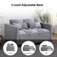 thumbnail image 3 of 3 in 1 Convertible Pull Out Sofa Bed, Teddy Sleeper Sofa Couch with Adjustable Backrest, Loveseat with Pull Out Bed for Living Room, Grey, 3 of 6