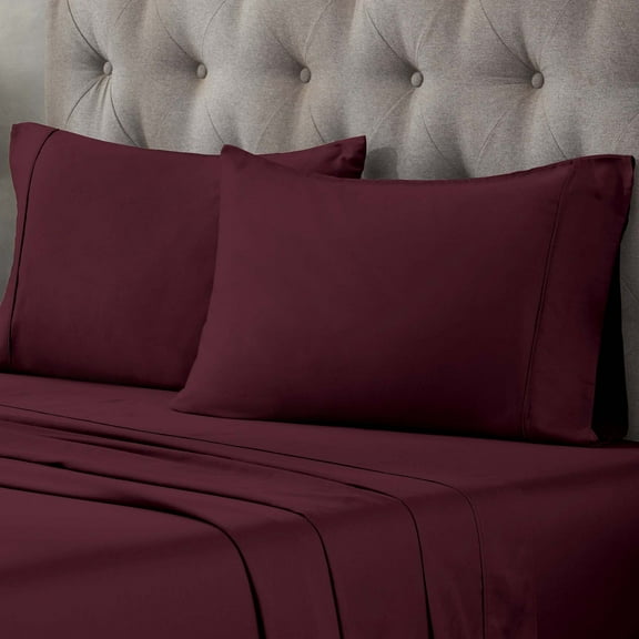 Superior Egyptian Cotton 400 Thread Count Pillowcases, Set of 2, King, Plum