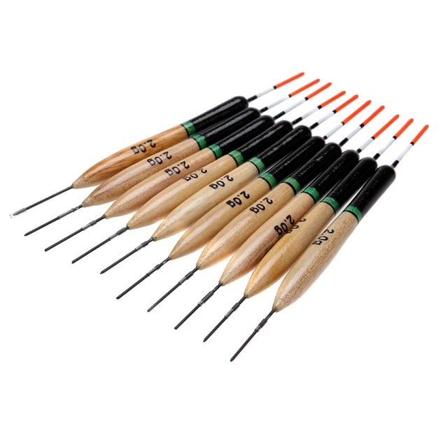 Flotador de exterior Lixada 10Pcs 2g Flotadores de pesca Paulownia Herramientas de aparejos de pesca Abanopi Flotador de exterior