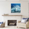 thumbnail image 2 of Stupell Industries Egret Flying Waves Splashing Coastal Painting Gallery Wrapped Canvas Print Wall Art, 2 of 7