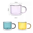 thumbnail image 2 of Verres à Boire Colorés à Double Paroi avec Poignée, Tasses à Thé en Verre Borosilicate, 240ML, 2 of 7