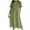 C1-Green357, variant on Womens Solid Color Midi Dress Surplice V Neck Three Quarter Sleeve Tiered Hem Side Pockets Travel Long Dress