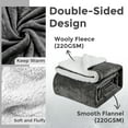 thumbnail image 4 of MOOFUN Sherpa Fleece Throw Blanket, Soft Fluffy and Durable blanket for both Sofa and Bed Silver Grey 60inch x 80inch, 4 of 7