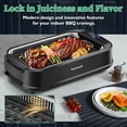 thumbnail image 4 of Techwood 1500W Smokeless Indoor Grill – 2?in?1 Nonstick Grill & Griddle Plates, 6?Level Temperature Control, Tempered Glass Lid, Portable Korean BBQ, 4 of 5