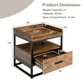 thumbnail image 2 of Gymax Nightstand Side End Sofa Table w/ Drawer Metal Frame for Living Room Bedroom, 2 of 9