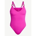 thumbnail image 5 of Time and Tru Women's and Women's Plus Crinkle Plunge One Piece Swimsuit, 5 of 5