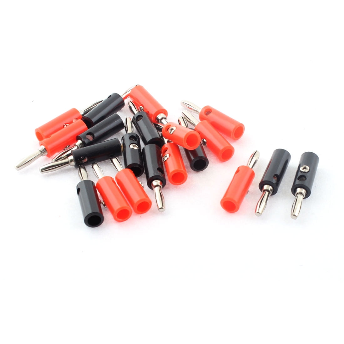 4pcs Black&Red Set 4mm Iron Pin Banana Plug Speaker Screw Wire Cable Connector 