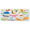 thumbnail image 1 of Animal Kitchen Mat, Giraffe Zebra Turtle Themed Cartoon Comic Print, Plush Decorative Kitchen Mat with Non Slip Backing, 47" X 19", Multicolor, by Ambesonne, 1 of 1