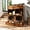 Rustic Brown, variant on Verano Garden Large Potato Storage Bin, Wooden Bread Box with Lid, Potato and Onion Storage Bin with 4 Mesh Doors & Removable Drawer, Fruit and Vegetable Storage Rack for Pantry Kitchen