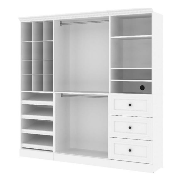 Pemberly Row 86"W Engineered Wood Closet System with Drawers in White