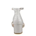 thumbnail image 4 of American Glamour Footwear Ingrid Robe Talon Bloc Largeur Moyenne Bride à la Cheville Argent, 4 of 5