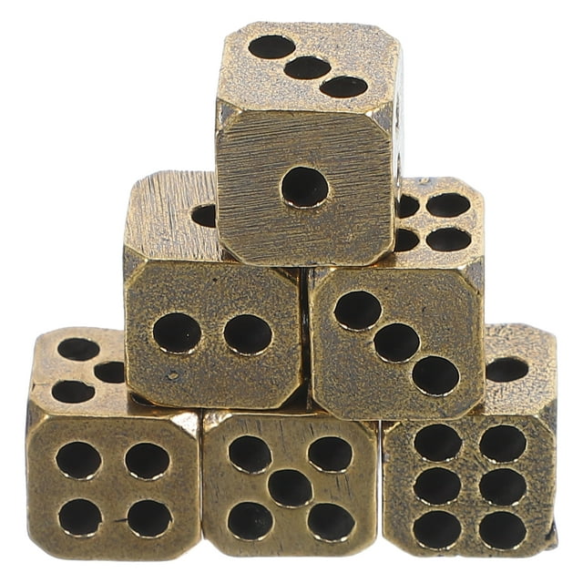 Accesorios de dados para juego, 6 uds., dados de latón macizo, accesorios de dados pequeños exquisitos