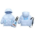 thumbnail image 2 of Hicidod Toddler Puffer Jackets Hooded Long Sleeve Zipper Winter Warm Down Coats Windproof Waterproof Thicken Infant Jacket, 2 of 4