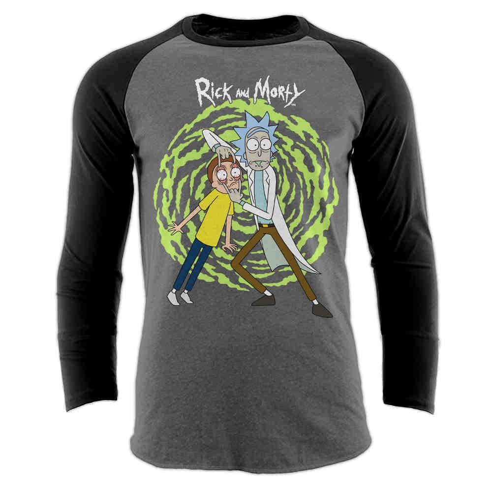 Rick And Morty Adults Unisex Adults Spiral Baseball Shirt ...