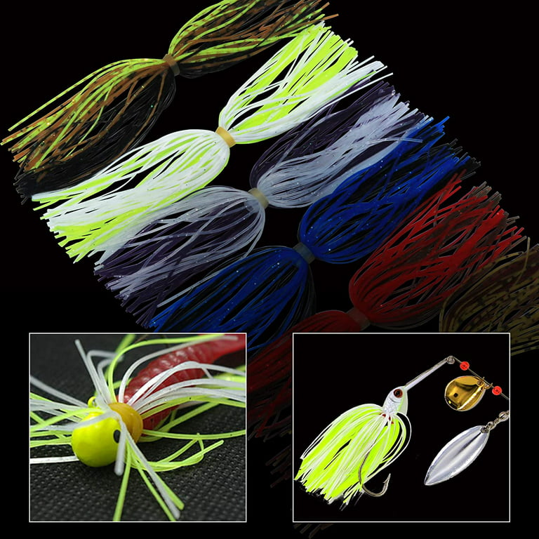 OROOTL 18 Bundles DIY Silicone Jig Skirts Spinnerbait Replacement Skirt for  Spinnerbaits Bass Buzzbaits