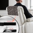 thumbnail image 6 of COEQINE Recliner Headrest Cover PU Leather Head Rest Cover with Adhesive Backed Hook and Loop Straps, Anti-Slip Furniture Protector for Sofa, Couch, 17x27 Inch, Leopard Print Dark Gray, 2 Pieces, 6 of 7