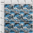 thumbnail image 2 of oneOone Georgette Viscose Medium Blue Fabric Writing Font Craft Projects Decor Fabric Printed By The Yard 42 Inch Wide-F2, 2 of 4